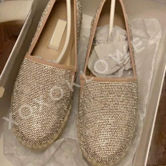 Rhinestone Sparkle Slip On Espadrille Platform Sneakers Bling Bling - Picture 4 of 14